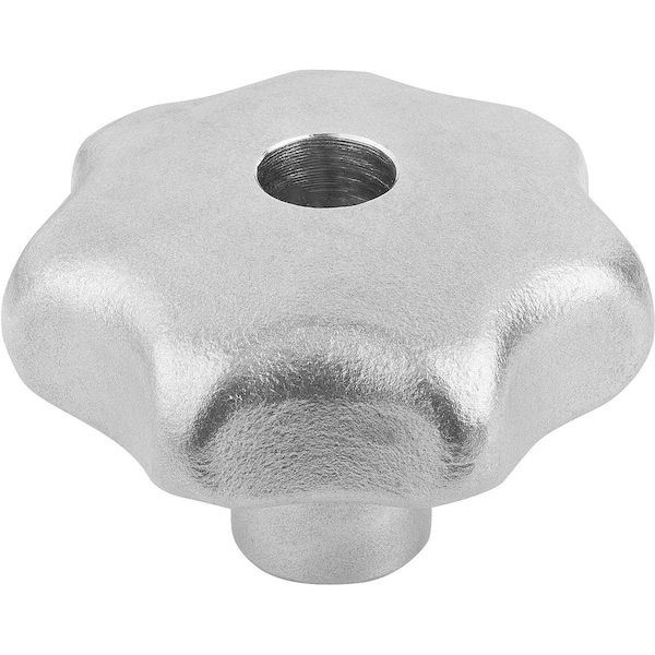 Star Grip, Form:D To DIN6336 D=M12, D1=63, H=42, Stainless Steel Blasted